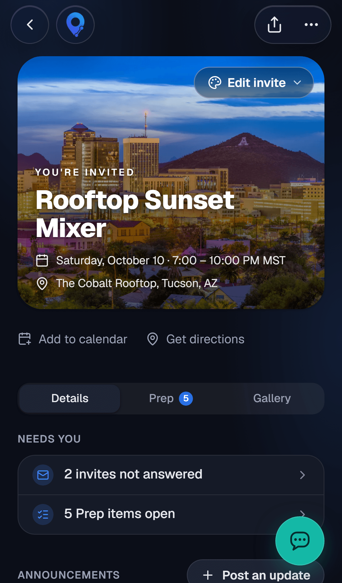 Events on a phone