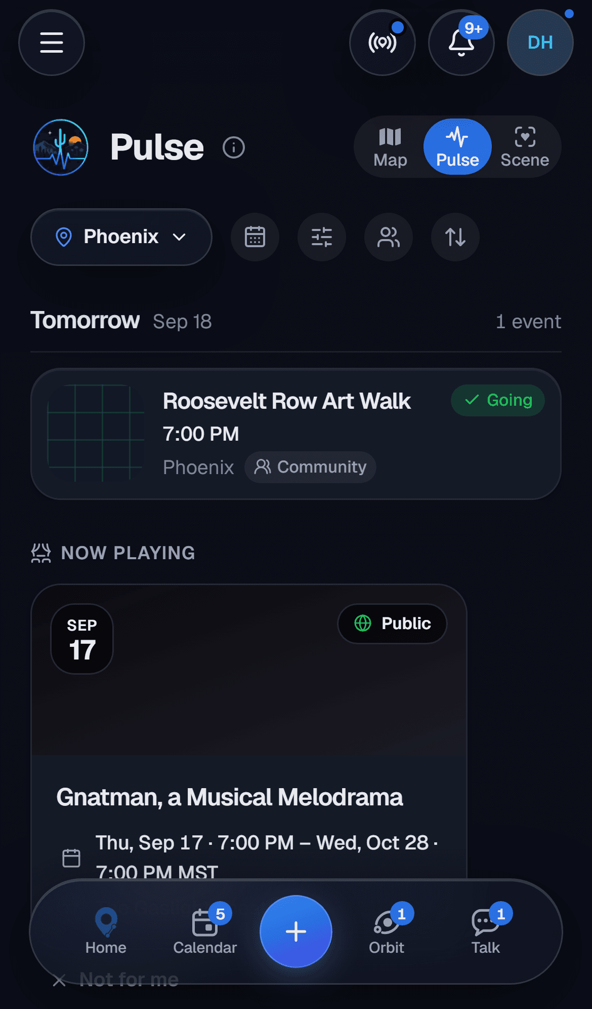 A feed of what's happening nearby this week