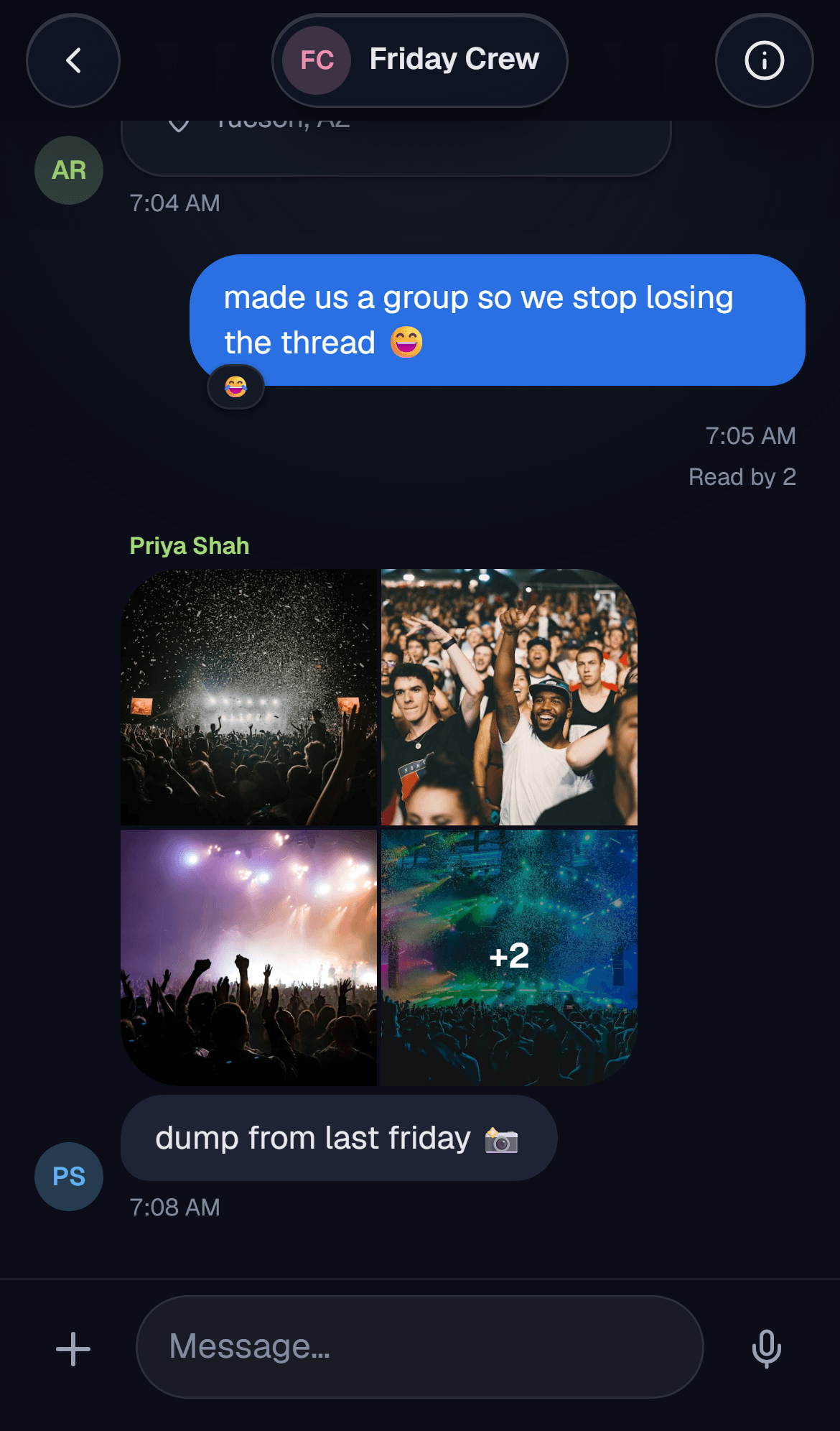 A Talk conversation with messages and a composer